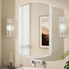 Bathroom Medicine Cabinet with Beveled Mirror – Arched Design, Recessed or Wall-Mounted – Metal Modern Cabinet with Storage – Stylish and Functional Bathroom Organizer and Restroom