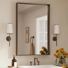 Sleek Rectangular LED Bathroom Vanity Mirror with Anti-Fog Technology – Wall-Mounted, Modern Frame, Dimmable Light, 3 Color Temperatures, Touch Control, Ideal for Makeup, Shaving & Daily Use