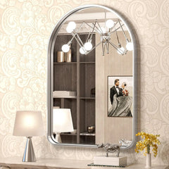 Modern Arch Framed Bathroom Vanity Mirror – Wall Mounted, Stylish Arch Design, Sleek Bathroom Wall Mirror, Elegant and Durable, Ideal for Home, Salon, or Commercial Use