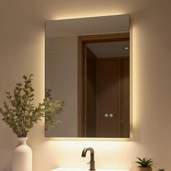LED Backlit Bathroom Vanity Mirror – Anti-Fog Lighted Vanity Mirror, Stepless Dimmable, CRI 90+, IP54 Waterproof, Wall Mounted, Horizontal or Vertical Installation for Modern Bathroom