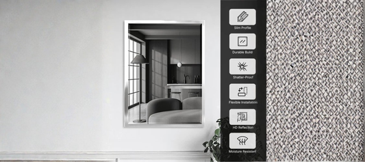 Enhance Your Bathroom with a 30x40 Brushed Nickel Stainless Steel Mirror – Modern & Durable Design