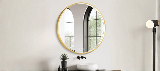 Enhance Your Bathroom with a Round LED Mirror Featuring Anti-Fog and Dimmable Lighting