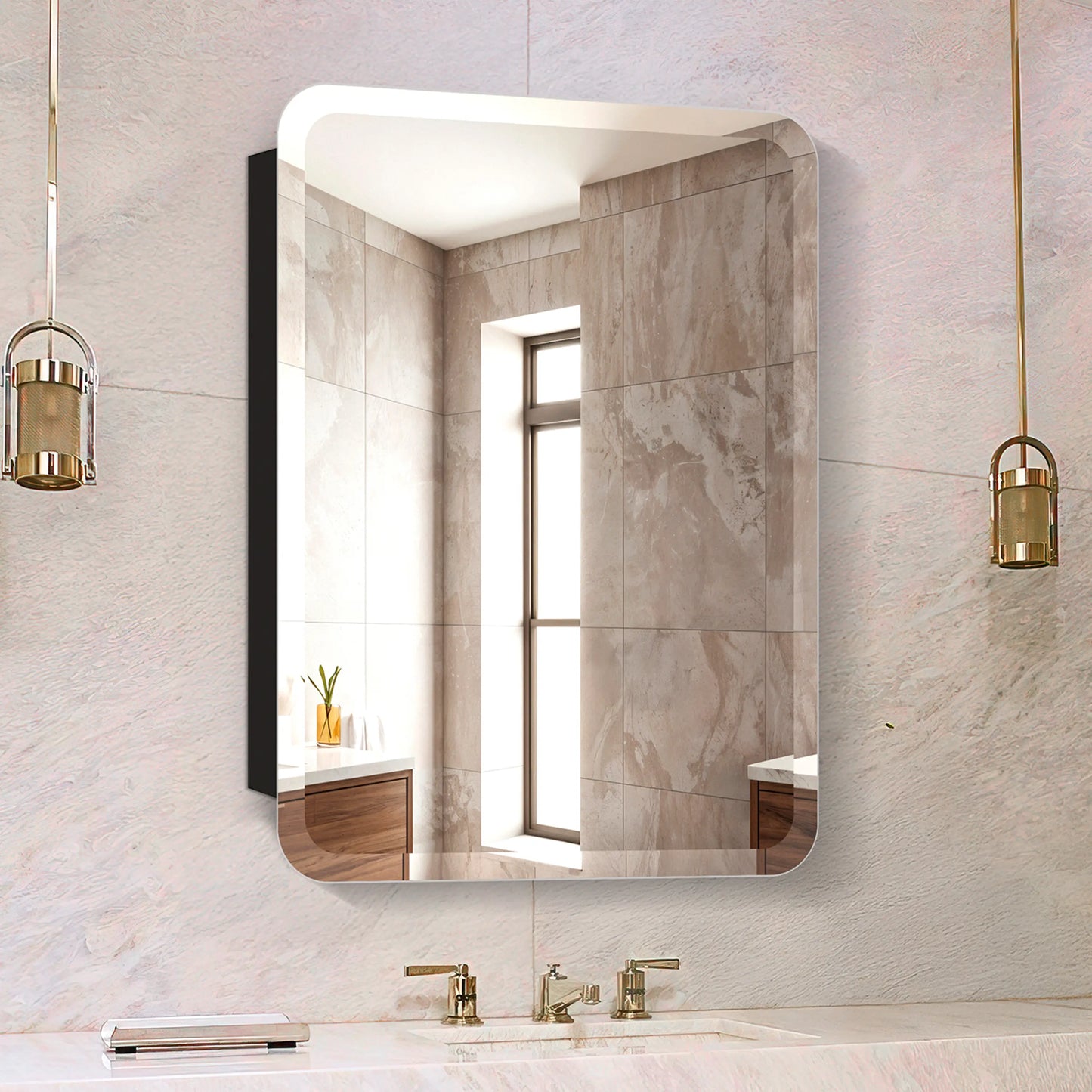 Beveled Frameless Medicine Cabinet with Mirror– Dual Mount