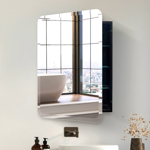 Beveled Frameless Medicine Cabinet with Mirror– Dual Mount