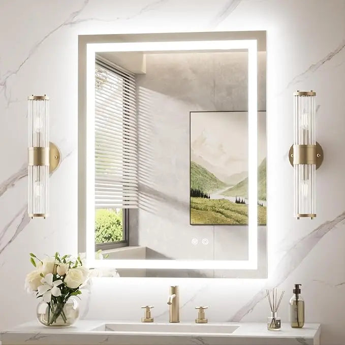LED Bathroom Mirror with Lights – Front and Backlit, Anti-Fog, Shatterproof Tempered Glass, Waterproof, Memory Function, UL Listed – Modern Vanity Mirror for Multi Use