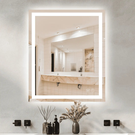 LED Bathroom Mirror – Front & Backlit, Anti-Fog, Waterproof, Modern Style