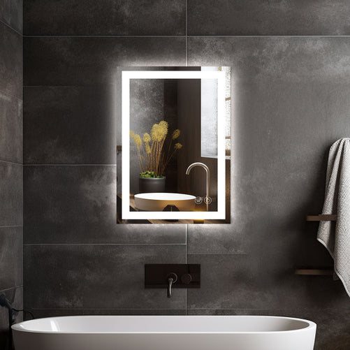 LED Bathroom Mirror – Front & Backlit, Anti-Fog, Waterproof, Modern Style