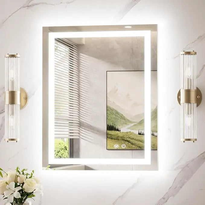 LED Bathroom Mirror with Lights – Front and Backlit, Anti-Fog, Shatterproof Tempered Glass, Waterproof, Memory Function, UL Listed – Modern Vanity Mirror for Multi Use
