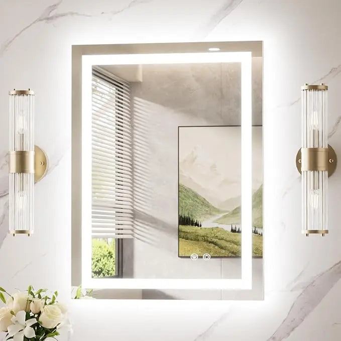 LED Bathroom Mirror with Lights – Front and Backlit, Anti-Fog, Shatterproof Tempered Glass, Waterproof, Memory Function, UL Listed – Modern Vanity Mirror for Multi Use