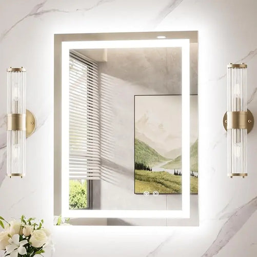 LED Bathroom Mirror with Lights – Front and Backlit, Anti-Fog, Shatterproof Tempered Glass, Waterproof, Memory Function, UL Listed – Modern Vanity Mirror for Multi Use