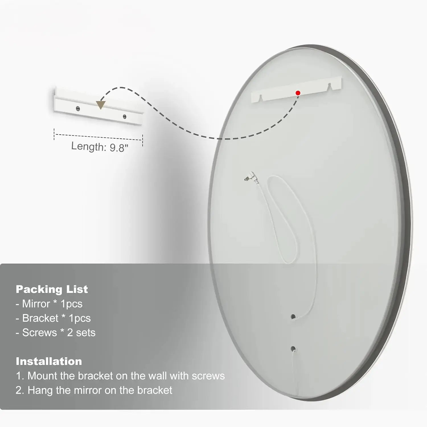 Oval LED Bathroom Vanity Mirror – Frontlit Vanity Mirror with Lights, Dimmable & Anti-Fog, Wall Mounted Lighted Mirror for Makeup, Modern Bathroom Décor for Stylish Vanity