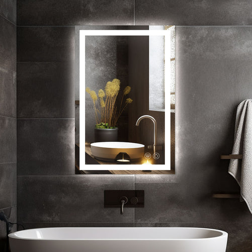 LED Bathroom Mirror – Front & Backlit, Anti-Fog, Waterproof, Modern Style