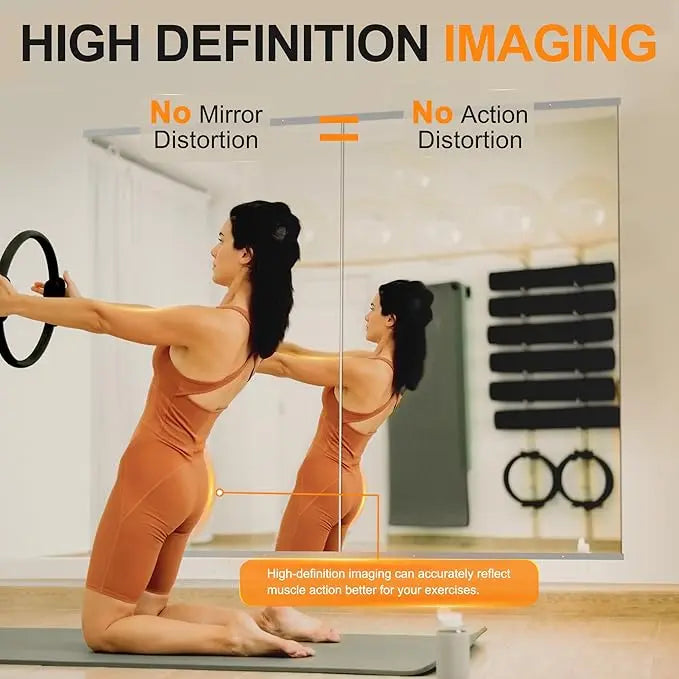 Gym Mirror Wall Mounted – Oversized Frameless Mirror for Fitness, Yoga, Dance, Garage, Studio, Bedroom – Full-Length Wall Mirror for Home & Commercial Use, Durable & Stylish
