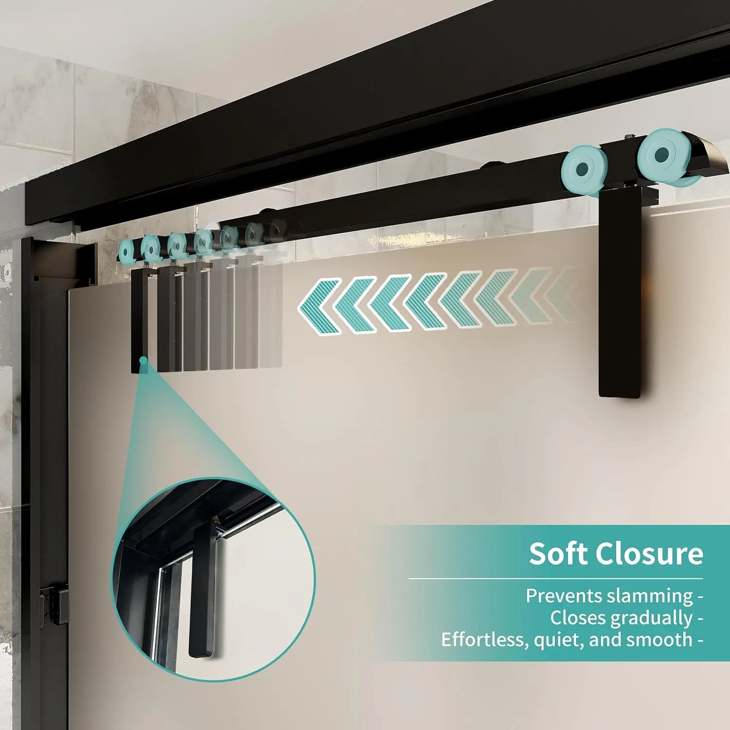 Double Sliding Semi-Frameless Glass Shower Door – Modern Bathroom Enclosure with Durable Tempered Glass, Water-Tight Seal, Easy Installation, Smooth Rollers, Adjustable Width