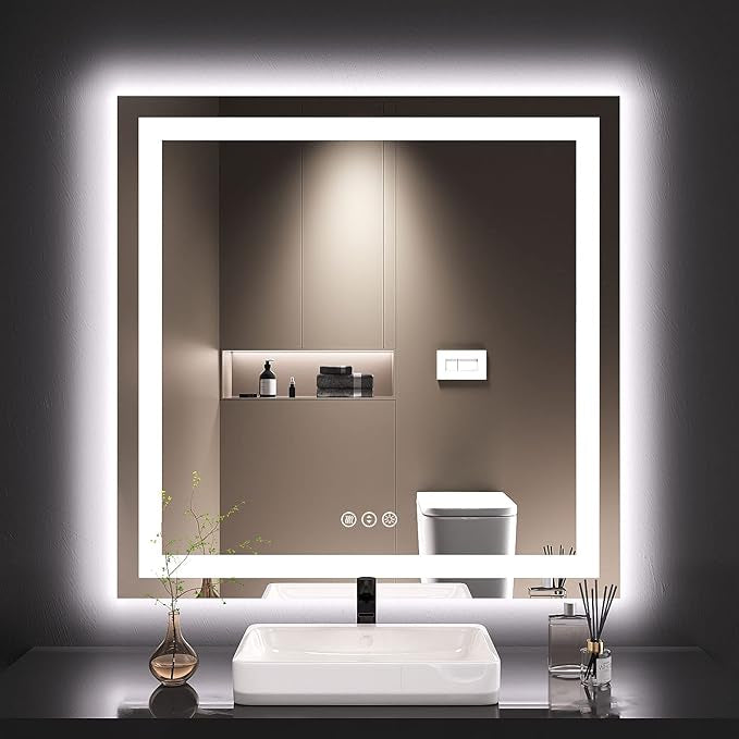 LED Bathroom Mirror with Lights – Front and Backlit, Anti-Fog, Shatterproof Tempered Glass, Waterproof, Memory Function, UL Listed – Modern Vanity Mirror for Multi Use