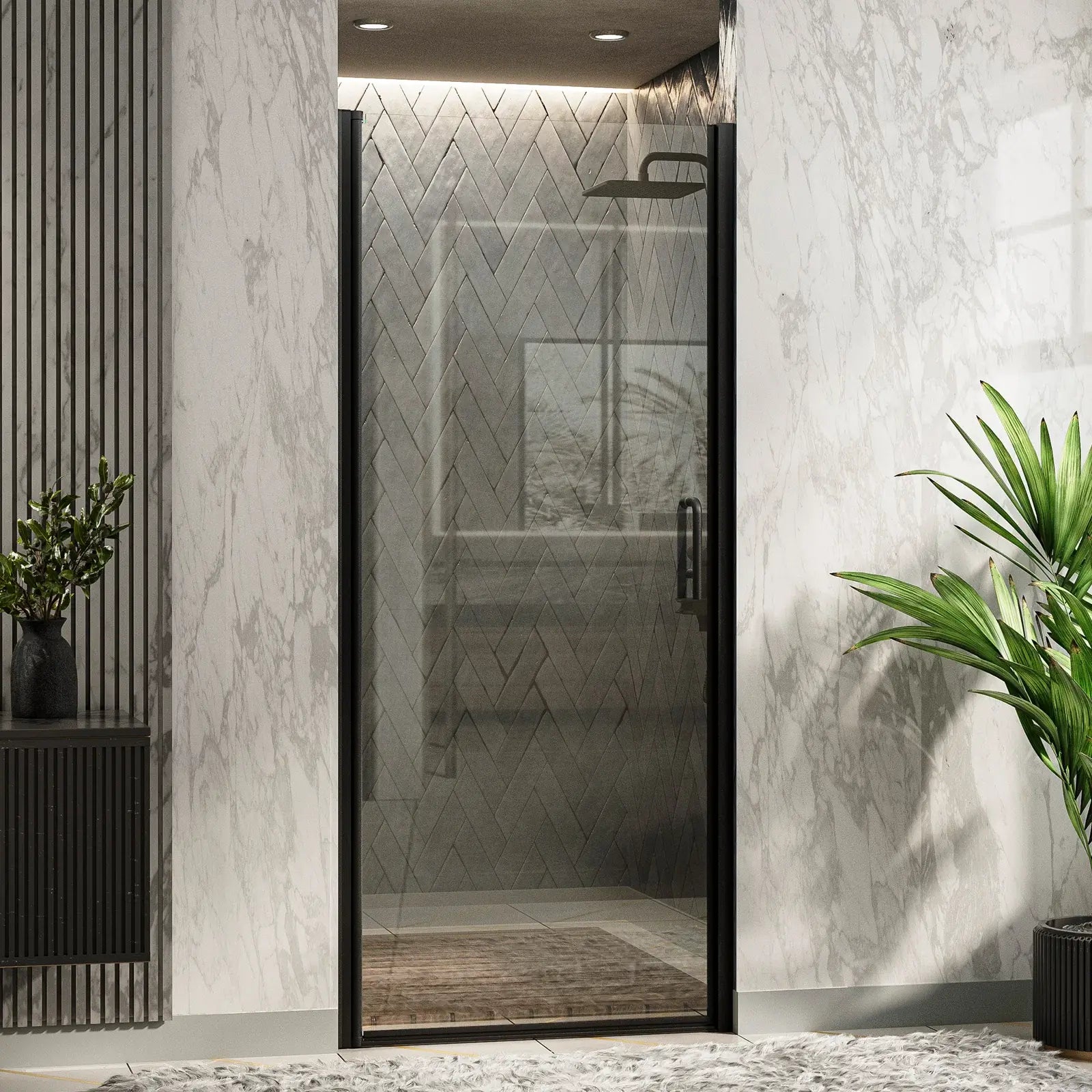 Pivot Frameless Glass Shower Door – Sleek & Modern Bathroom Shower Enclosure, Adjustable Width, Durable Glass, Easy Installation, Premium Hardware, Water-Tight Design