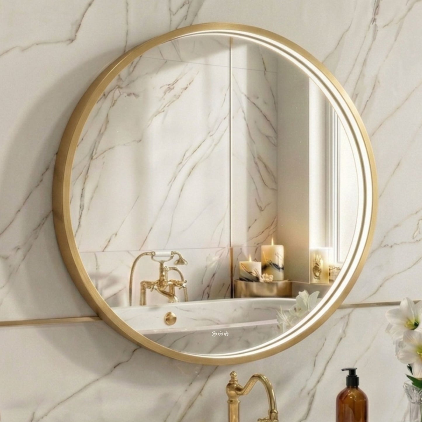 LED Round Bathroom Mirror –Anti-Fog, Dimmable, 3 Color Modes, Modern Design