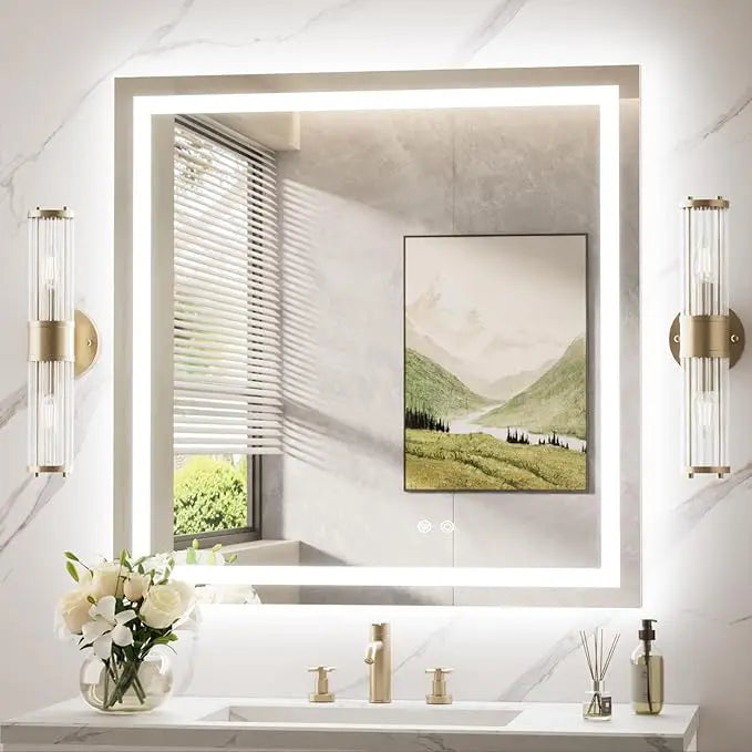 LED Bathroom Mirror with Lights – Front and Backlit, Anti-Fog, Shatterproof Tempered Glass, Waterproof, Memory Function, UL Listed – Modern Vanity Mirror for Multi Use
