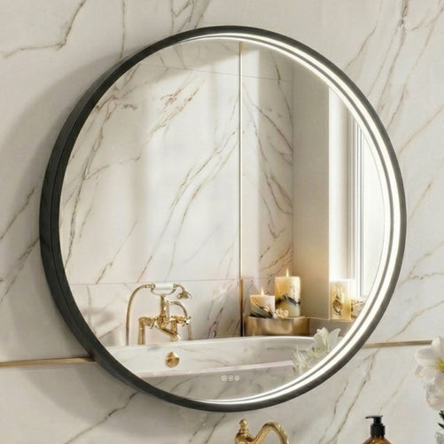 LED Round Bathroom Mirror –Anti-Fog, Dimmable, 3 Color Modes, Modern Design