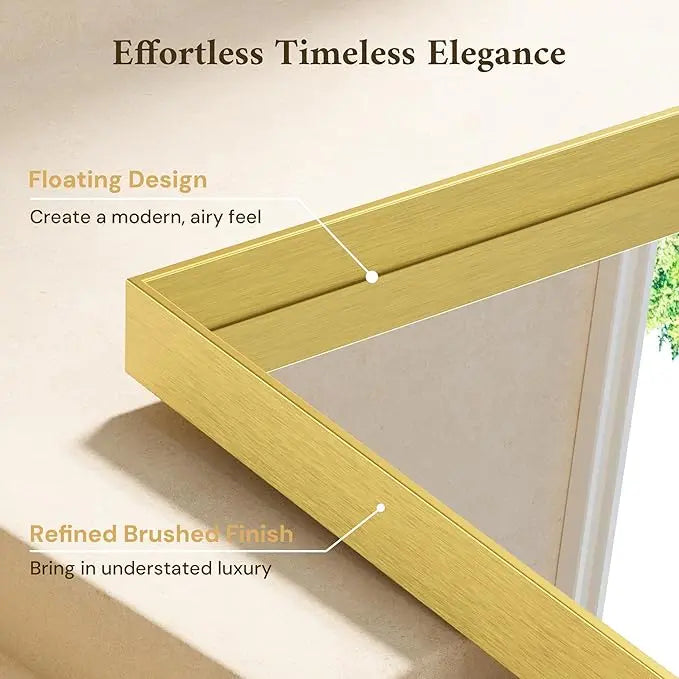 Modern Matte Black Bathroom Mirror – Versatile Mounting