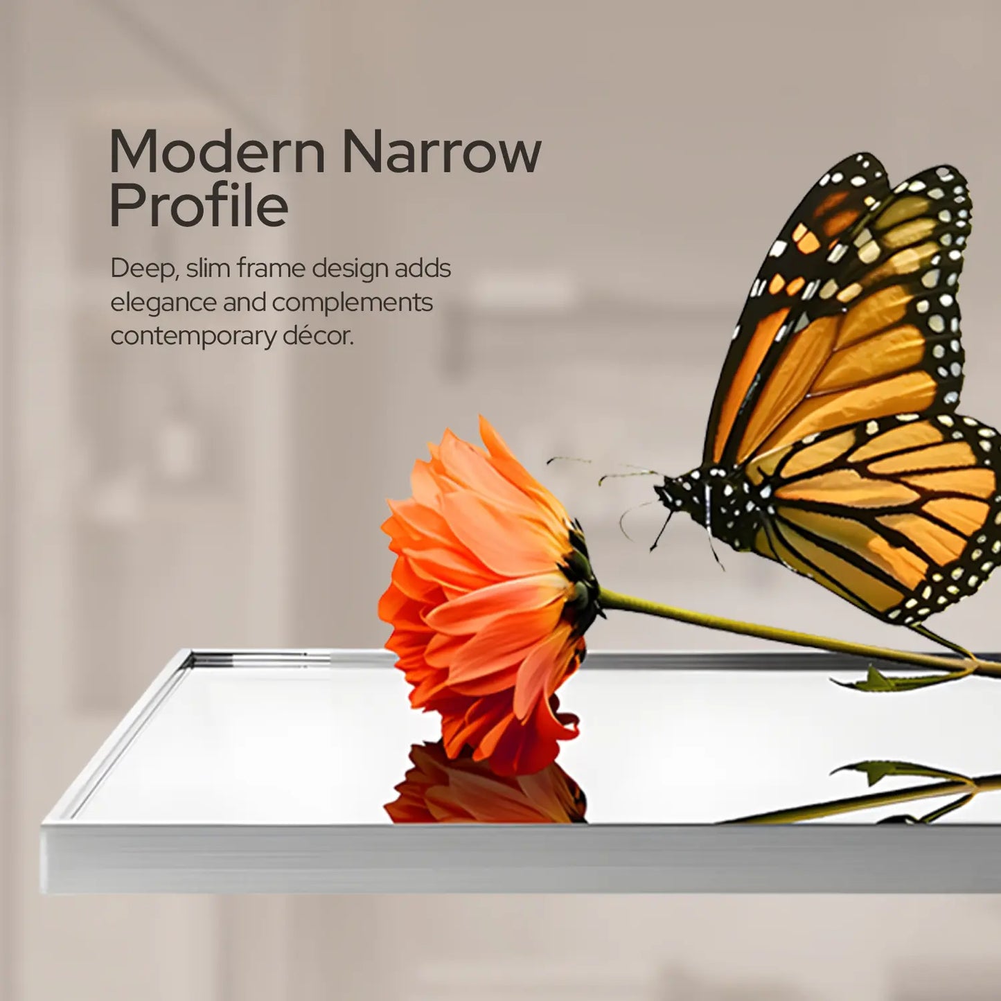 22x34 Brushed Nickel Bathroom Rectangular Mirror – Stylish Polished Nickel Wall Vanity Mirror