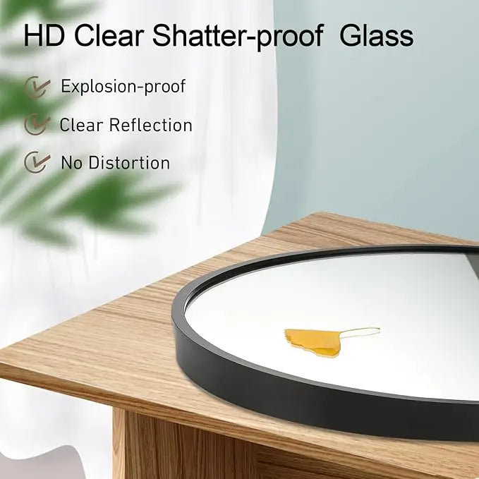 Modern Bathroom Oval Mirror with Non-Rusting Aluminum Frame – Wall-Mounted Vanity Mirror for Farmhouse or Minimalist Décor, Suitable for Vertical or Horizontal Installation