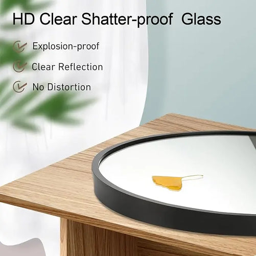 Modern Bathroom Oval Mirror with Non-Rusting Aluminum Frame – Wall-Mounted Vanity Mirror for Farmhouse or Minimalist Décor, Suitable for Vertical or Horizontal Installation