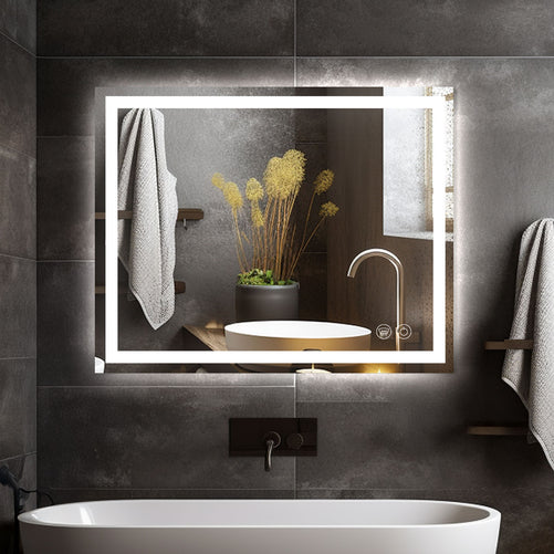 LED Bathroom Mirror – Front & Backlit, Anti-Fog, Waterproof, Modern Style