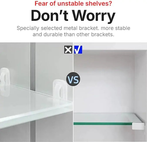 Bathroom or Vanity Medicine Cabinet with Single Door – Frameless Beveled Mirror, Rectangular Wall-Mounted Cabinet for Bathroom, Toilet, or Kitchen, Recessed/Surface Mount