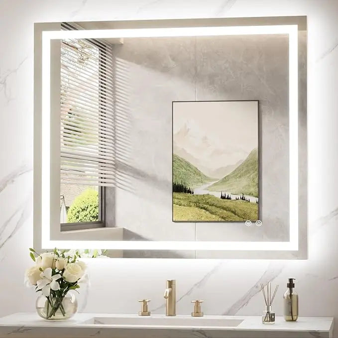 LED Bathroom Mirror with Lights – Front and Backlit, Anti-Fog, Shatterproof Tempered Glass, Waterproof, Memory Function, UL Listed – Modern Vanity Mirror for Multi Use