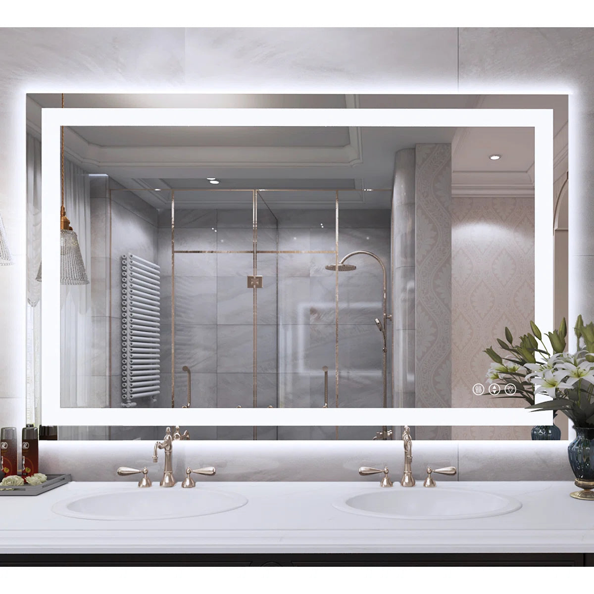 LED Bathroom Mirror with Lights – Front and Backlit, Anti-Fog, Shatterproof Tempered Glass, Waterproof, Memory Function, UL Listed – Modern Vanity Mirror for Multi Use