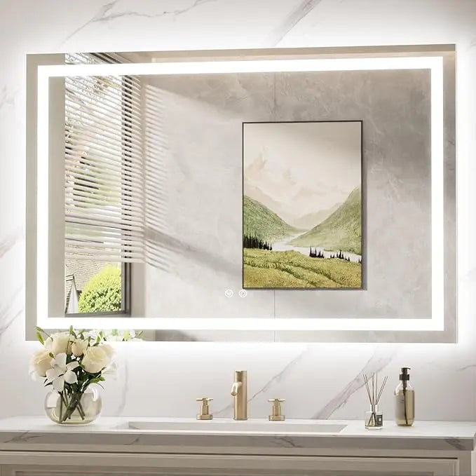 LED Bathroom Mirror with Lights – Front and Backlit, Anti-Fog, Shatterproof Tempered Glass, Waterproof, Memory Function, UL Listed – Modern Vanity Mirror for Multi Use