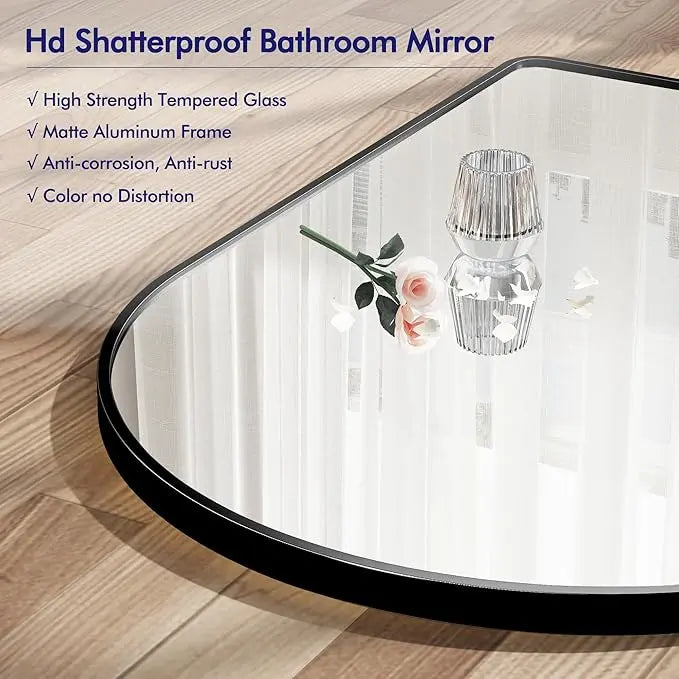 Modern Arch Bathroom Vanity Mirror – Sleek Tempered Glass Wall Mirror, Perfect for Farmhouse, Minimalist, or Contemporary Bathroom Décor