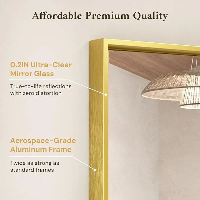 Modern Matte Black Bathroom Mirror – Versatile Mounting