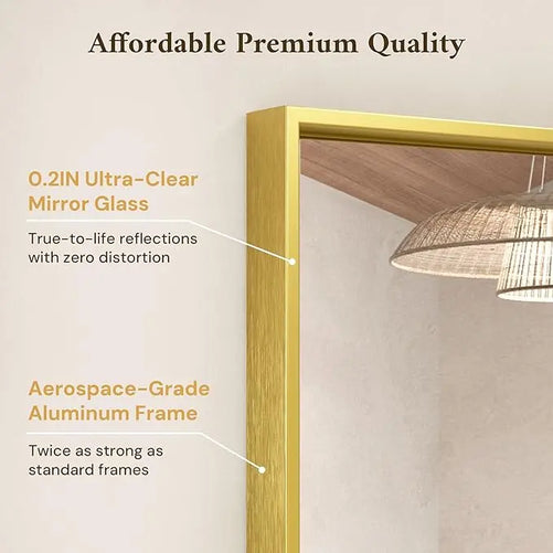 Modern Matte Black Bathroom Mirror – Versatile Mounting