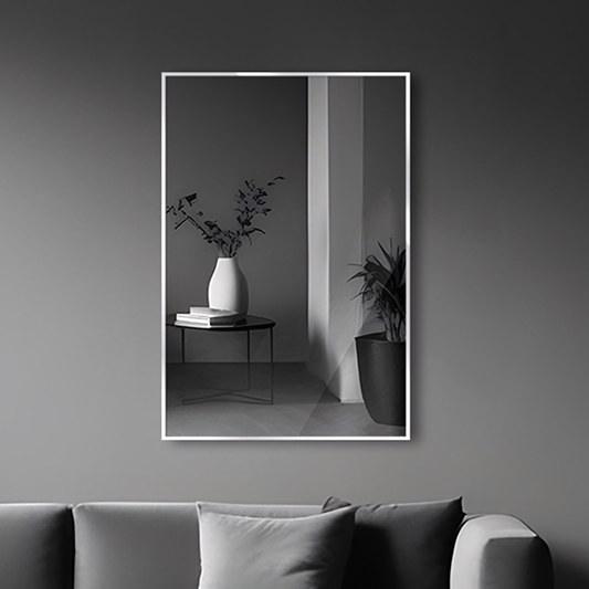 22 x 34 Inches Spectrum Modern Rectangular Bathroom Mirror with Brushed Nickel Stainless Steel Frame Mirror – Wall Mirror for Bathroom Vanity, Over Sink, Living Room, Stylish Design