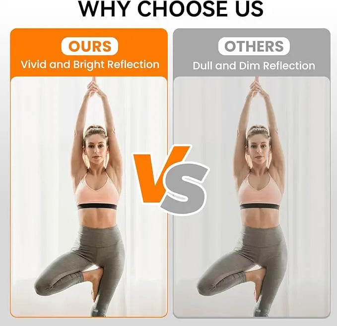 Gym Mirror Wall Mounted – Oversized Frameless Mirror for Fitness, Yoga, Dance, Garage, Studio, Bedroom – Full-Length Wall Mirror for Home & Commercial Use, Durable & Stylish