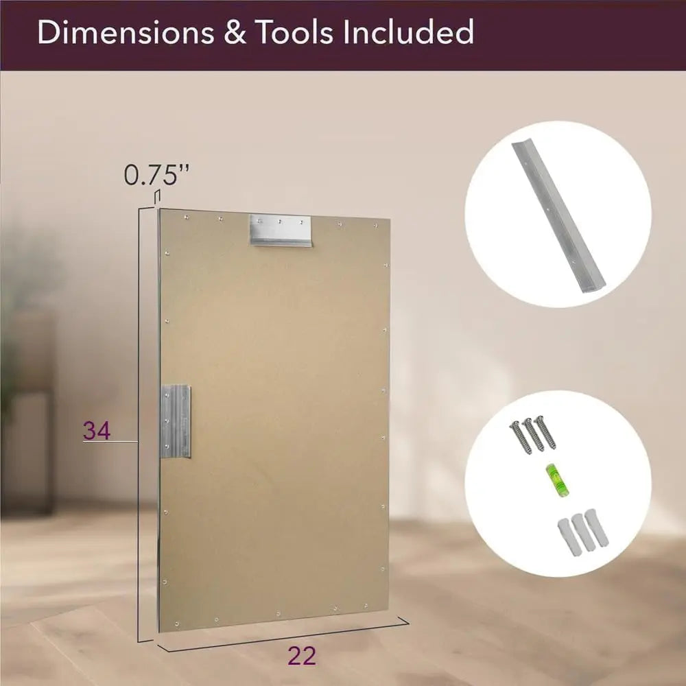 Spectrum Modern Rectangular Mirror with Brushed Nickel Stainless Steel Frame – Elegant Wall Mirror for Bathroom Vanity, Over Sink, Living Room, or Entryway – Stylish Décor for Modern Spaces