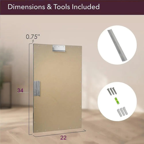 Spectrum Modern Rectangular Mirror with Brushed Nickel Stainless Steel Frame – Elegant Wall Mirror for Bathroom Vanity, Over Sink, Living Room, or Entryway – Stylish Décor for Modern Spaces