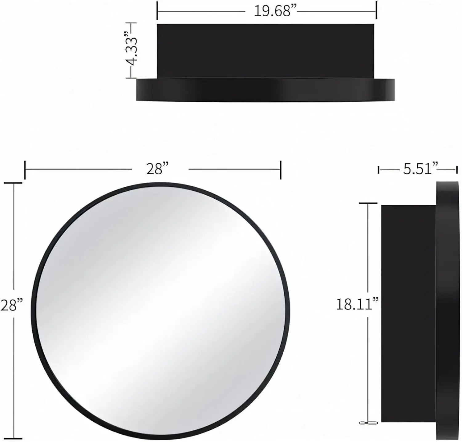 Round Framed Bathroom Medicine Cabinet Mirror with Storage – Stainless Steel Black Circle Medicine Cabinet with Mirror, Stylish and Functional Design for Modern Bathrooms