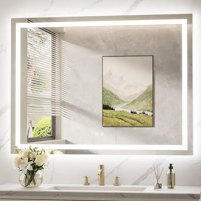 LED Bathroom Mirror with Lights – Front and Backlit, Anti-Fog, Shatterproof Tempered Glass, Waterproof, Memory Function, UL Listed – Modern Vanity Mirror for Multi Use