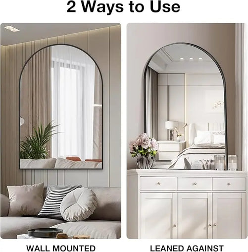 Modern Arch Bathroom Vanity Mirror – Sleek Tempered Glass Wall Mirror, Perfect for Farmhouse, Minimalist, or Contemporary Bathroom Décor