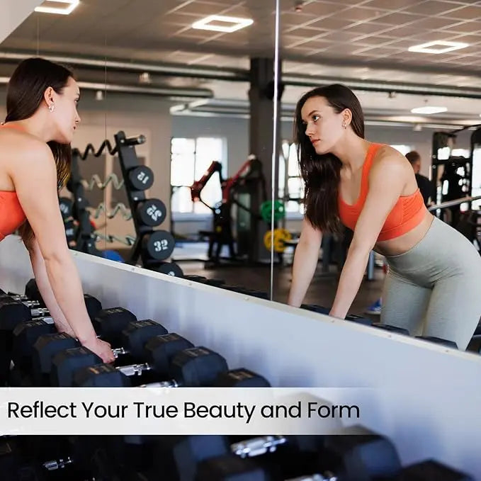 Gym Mirror Wall Mounted – Oversized Frameless Mirror for Fitness, Yoga, Dance, Garage, Studio, Bedroom – Full-Length Wall Mirror for Home & Commercial Use, Durable & Stylish