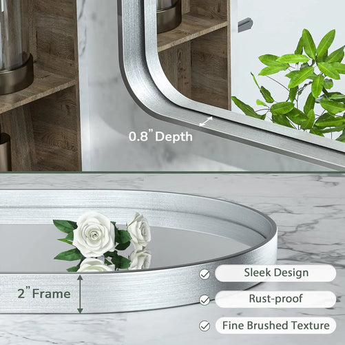 Modern Arch Framed Bathroom Vanity Mirror – Wall Mounted, Stylish Arch Design, Sleek Bathroom Wall Mirror, Elegant and Durable, Ideal for Home, Salon, or Commercial Use