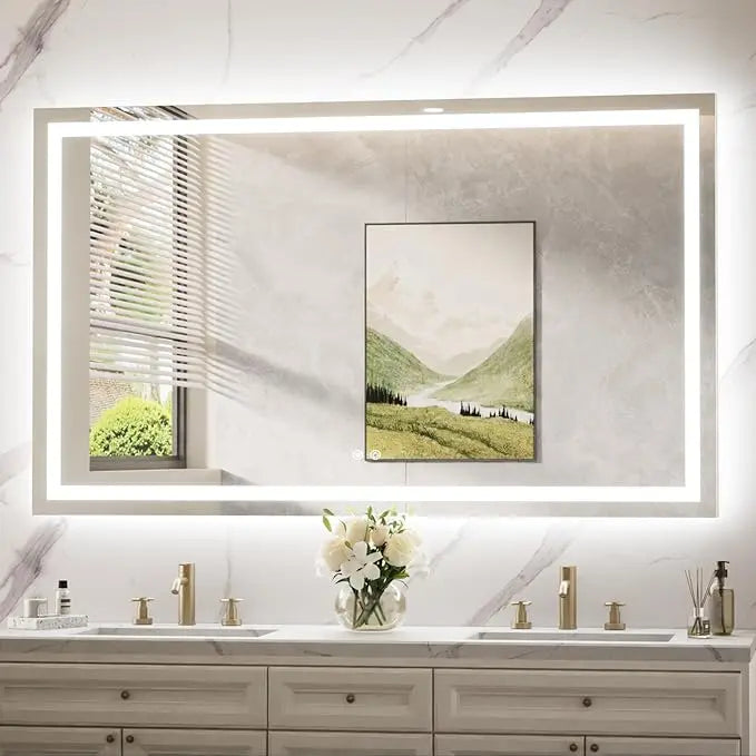LED Bathroom Mirror with Lights – Front and Backlit, Anti-Fog, Shatterproof Tempered Glass, Waterproof, Memory Function, UL Listed – Modern Vanity Mirror for Multi Use