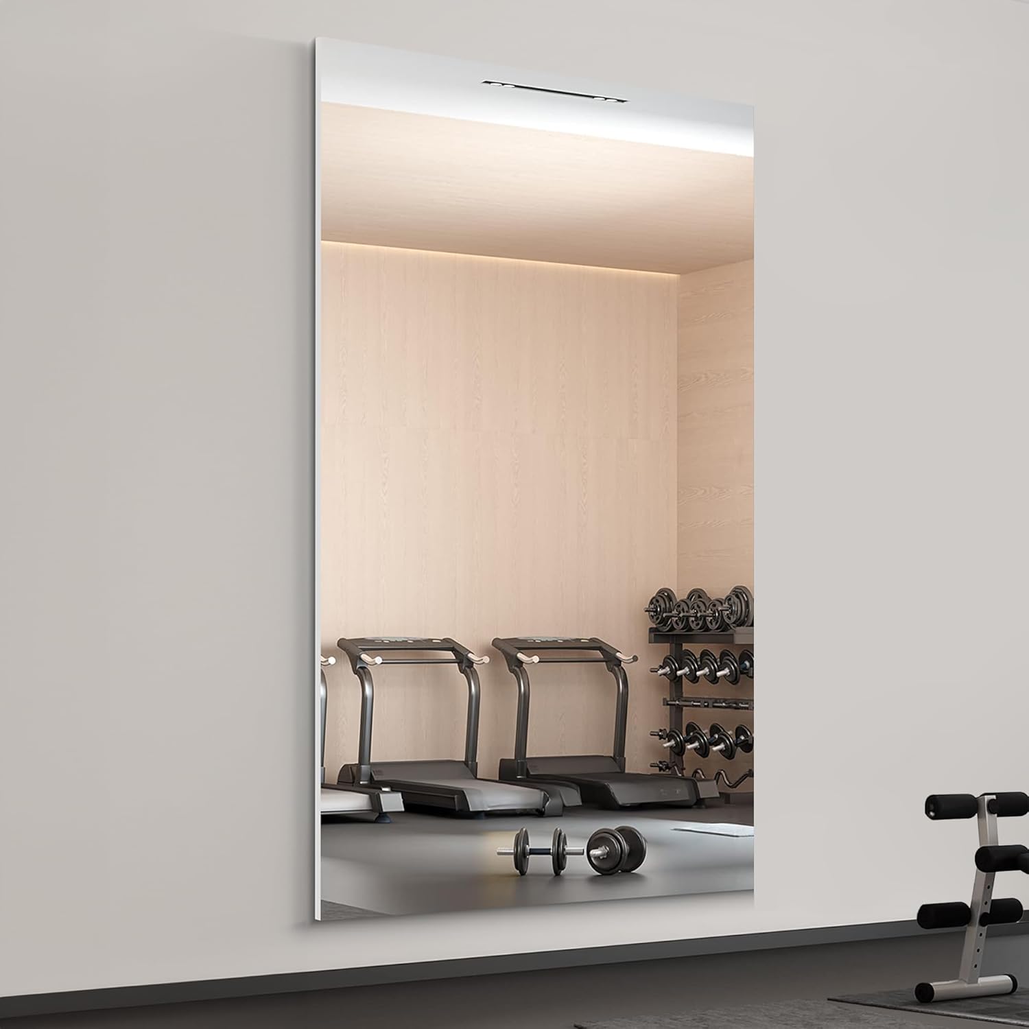 Gym Mirror Wall Mounted – Oversized Frameless Mirror for Fitness, Yoga, Dance, Garage, Studio, Bedroom – Full-Length Wall Mirror for Home & Commercial Use, Durable & Stylish