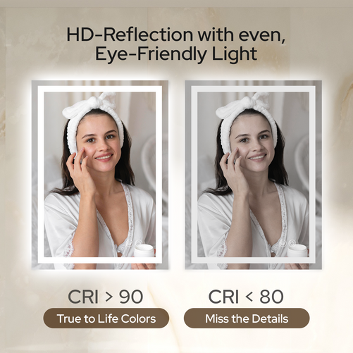 LED Bathroom Mirror – Front & Backlit, Anti-Fog, Waterproof, Modern Style