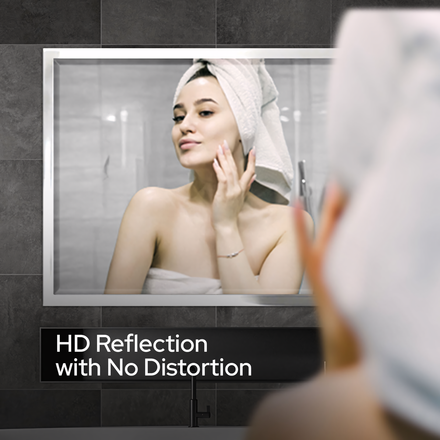 30 x 40 Brushed Nickel Bathroom Mirror – Modern Rectangular Wall Mirror for Vanity