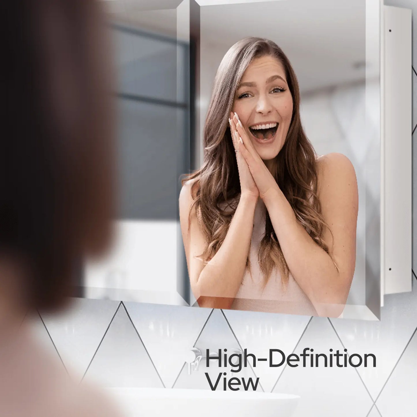 14x24 Frameless Beveled Mirror Medicine Cabinet – Wall-Mounted
