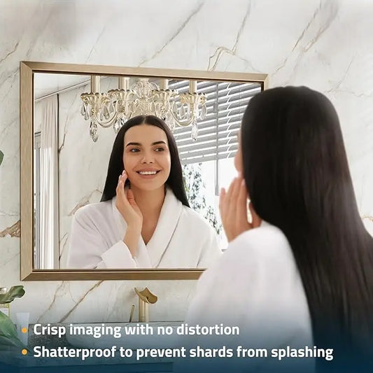 Metal Framed Bathroom Mirror – Rectangular Wall-Mounted, Modern Farmhouse Design, Horizontal/Vertical Mount for Bathroom, Entryway, and Restroom Décor – Stylish Mirror